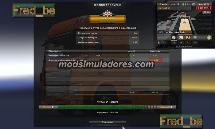 ETS2 Mod Level Rapido e Mais XP Para V.1.22.X