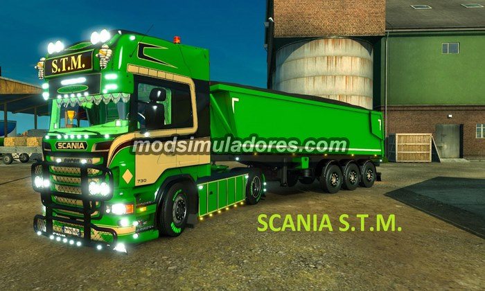 ETS2 Mod Caminhão Scania Modificada Verde R S.T.M Para V.1.22.X