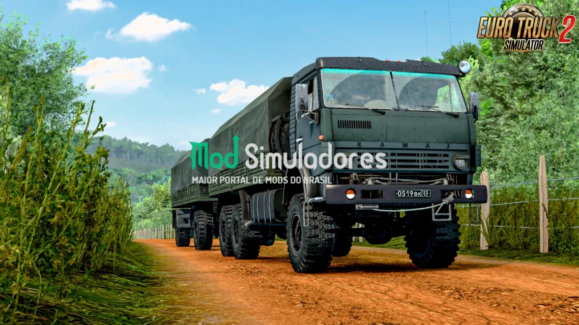 Mod Caminhão Exército KamAZ 43101 v1.1 (1.43.X) ETS2